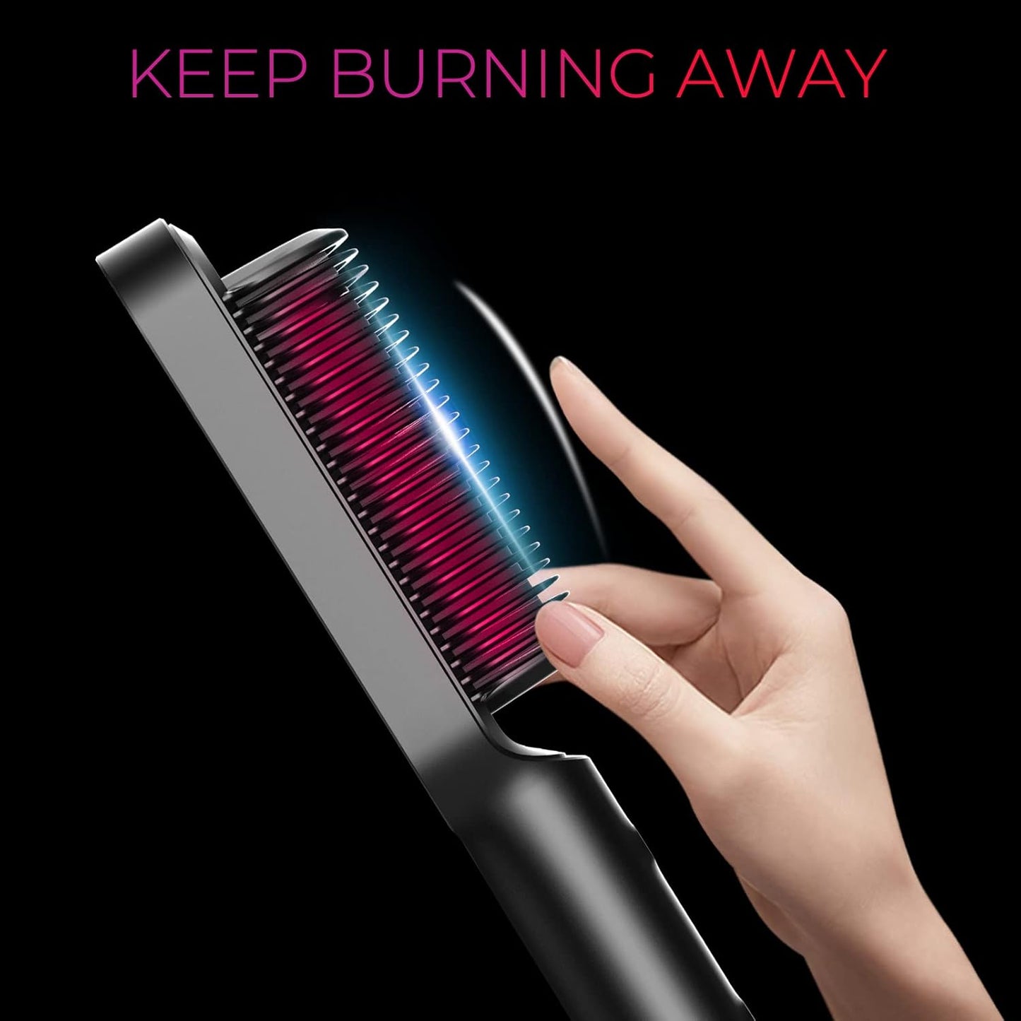 Hair Straightener Brush, Hair Iron with Built-in Comb