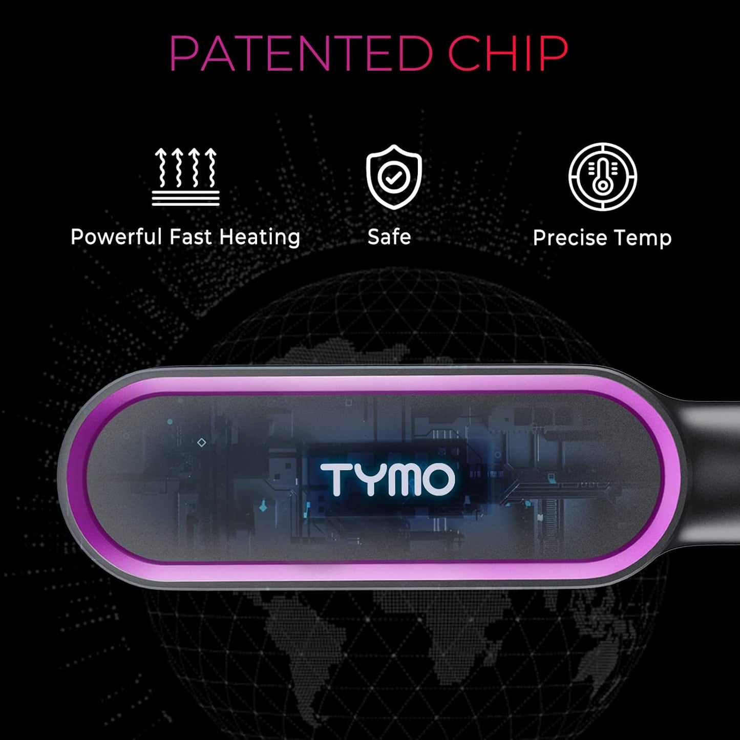 Hair Straightener Brush, Hair Iron with Built-in Comb